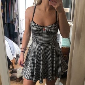 Gingham silky dress